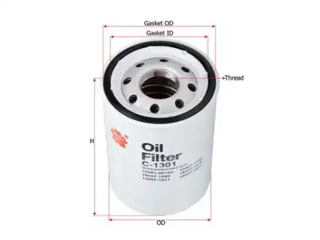 Фильтр масляный SAKURA C-1301 Hino, Toyota Toyoace/Dyna N04C/S05/J05C XZU4/3/XKU4/3 04>