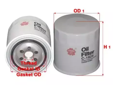 Фильтр масляный SAKURA C-1824 Nissan Primera/Sunny 2.0i/GTi 90>/Micra 1.0-1.4 16V 92>