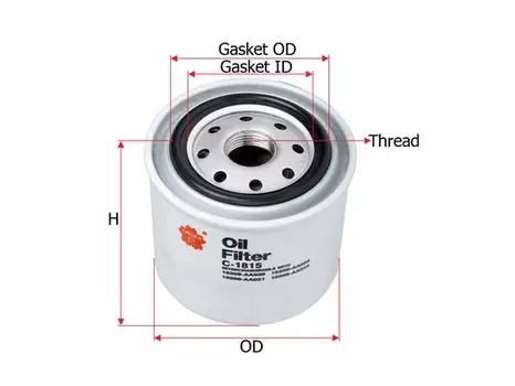 Фильтр масляный SAKURA C1815 Subaru Legacy IV 3.0 03>