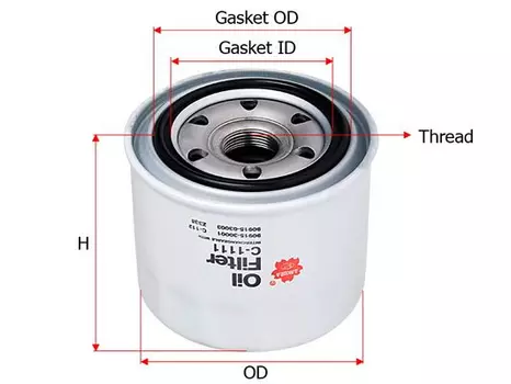 Фильтр масляный SAKURA C1111 Toyota Corolla/Camry/Liteace/Carina 1.8D/2.0D 87-97