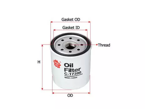 Фильтр масляный SAKURA C17390 Toyota IQ/Urban Cruiser/Yaris 1.4D-4D 06>