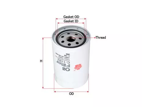 Фильтр масляный SAKURA C1103 VW Taro 1.8/2.2 89-94, Toyota Hilux/Hiace 1.6-2.0 <89