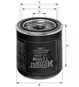 Фильтр осушителя тормозной системы HENGST T250W