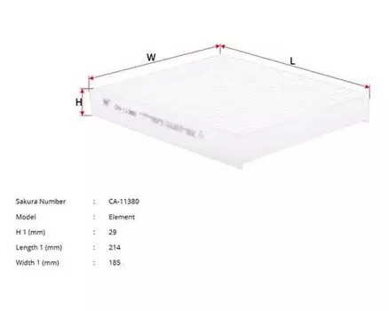 Салонный фильтр SAKURA CA-11380 SUBARU Impreza 1.6/2.0 00>