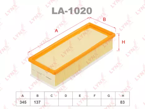 Фильтр воздушный LYNXAUTO LA-1020