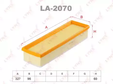 Фильтр воздушный LYNXAUTO LA-2070