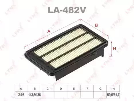 Фильтр воздушный LYNXAUTO LA-482V