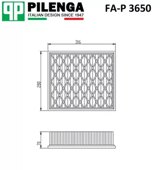 Фильтр воздушный PILENGA FA-P 3650