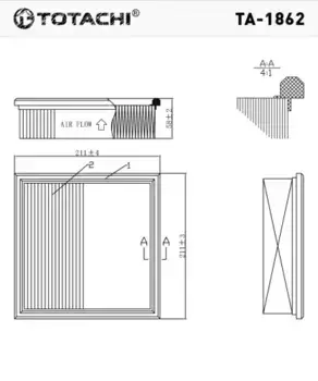 Фильтр воздушный TOTACHI TA-1862