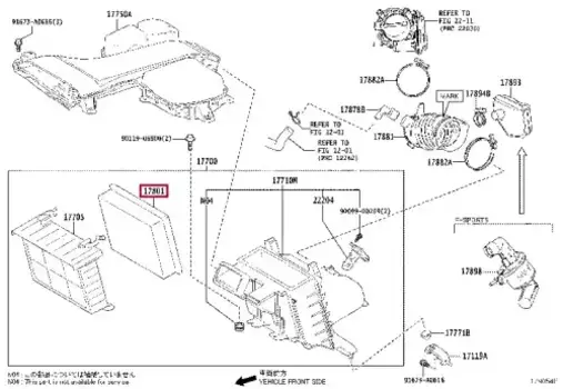 Фильтр воздушный TOYOTA / LEXUS 1780145031