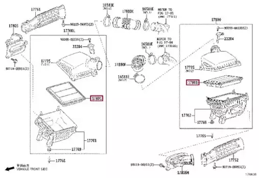 Фильтр воздушный TOYOTA / LEXUS 1780170060