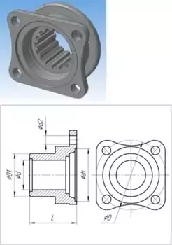 Фланец карданного вала БААЗ 4370-2402061