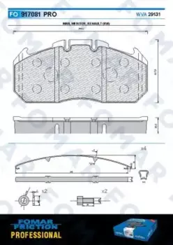 Тормозные колодки дисковые FOMAR FO 917081 PRO