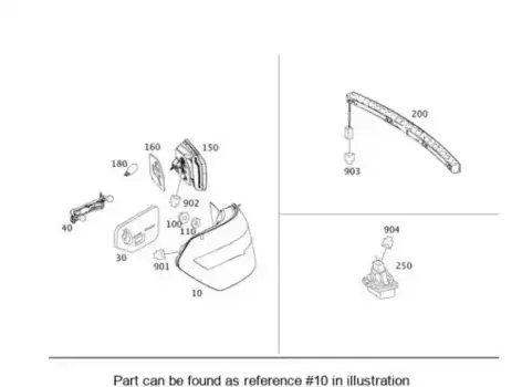 Фонарь задний MB 212 906 08 03 64