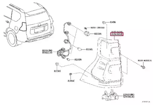 Фонарь задний TOYOTA / LEXUS 8156160C30