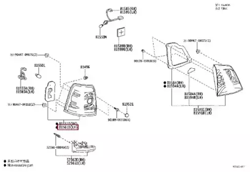 Фонарь задний TOYOTA / LEXUS 81561-60B80