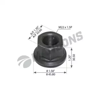 Гайка колесная MANSONS WN325 M22x1.5 плоская открытая