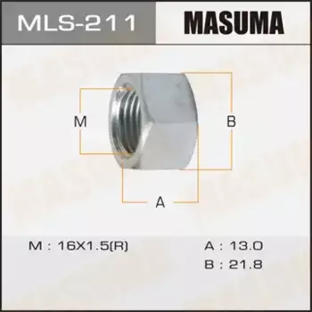 Гайка колесная MASUMA MLS211 M14x1.5 R (правое) плоская открытая