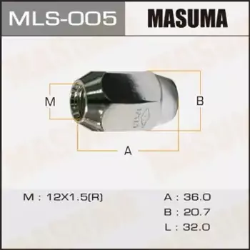 Гайка колесная MASUMA MLS-005 M12x1.5 R (правое) конус закрытая