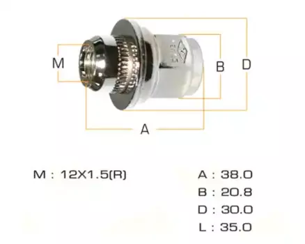 Гайка колесная MASUMA MLS-013 M12x1.5 R (правое) плоская закрытая