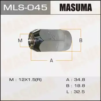Гайка колесная MASUMA MLS-045 M12x1.5 R (правое) конус закрытая