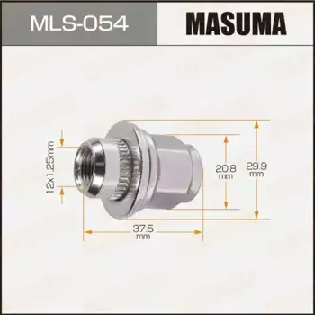 Гайка колесная MASUMA MLS-054 M12x1.25 R (правое) плоская закрытая