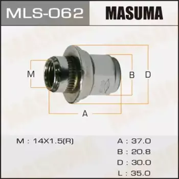 Гайка колесная MASUMA MLS-062 M14x1.5 R (правое) плоская закрытая