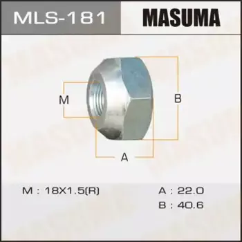 Гайка колесная MASUMA MLS-181 M18x1.5 R (правое) сфера открытая