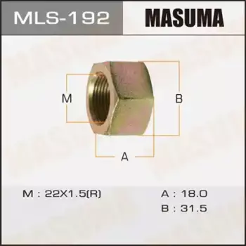 Гайка колесная MASUMA MLS-192 M22x1.5 R (правое) плоская открытая