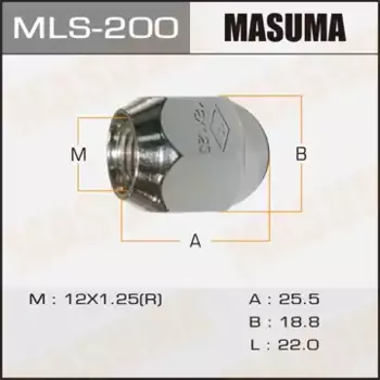 Гайка колесная MASUMA MLS-200 M12x1.25 R (правое) конус закрытая