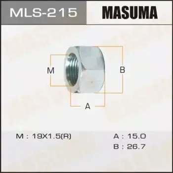 Гайка колесная MASUMA MLS-215 M19x1.5 R (правое) плоская открытая