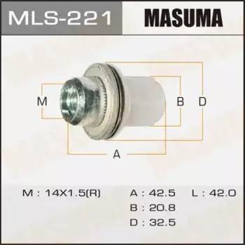 Гайка колесная MASUMA MLS-221 M14x1.5 R (правое) плоская закрытая