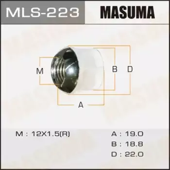 Гайка колесная MASUMA MLS-223 M12x1.5 R (правое) сфера открытая