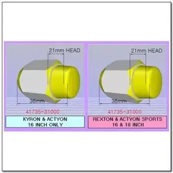 Гайка колесная SSANGYONG 4173531000 M14x1.5 конус закрытая