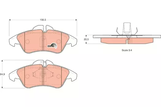 Тормозные колодки дисковые передняя ось TRW GDB1220