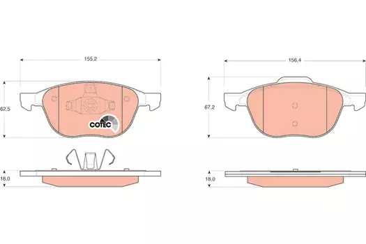 GDB1583 1082 00=1093 000B-SX!колодки дисковые п.\Ford Focus C-MAXi,Mazda 3 1.4i-2.0CRDT/TDCi 03>