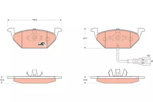 Тормозные колодки дисковые передняя ось TRW GDB1658