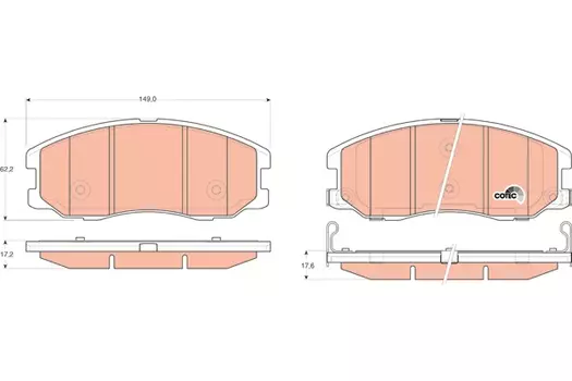 Тормозные колодки дисковые передняя ось TRW GDB1715