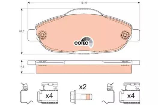 GDB1761 1323 00=FDB4003 [425393] !колодки дисковые п.\ Peugeot 308 1.4/1.6 07>