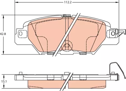 Тормозные колодки дисковые задняя ось TRW GDB2163