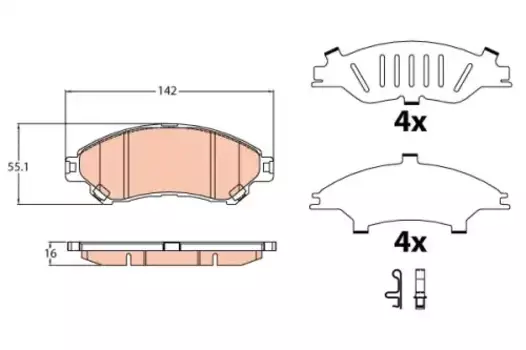 Тормозные колодки дисковые передняя ось TRW GDB3633