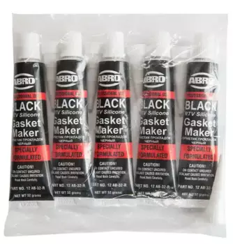 герметик! прокладок силиконовый чёрный 32г ABRO MASTERS\ 12-AB-CH-32R