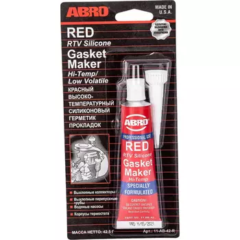 герметик! прокладок силиконовый красный 42.5г ABRO\ 11-AB-42-R