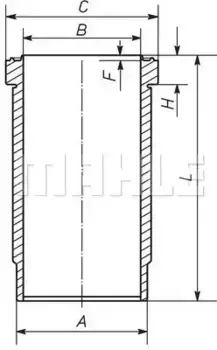 гильза! без колец d120 H=8.07/L=260 \MAN TGA дв.D2066 LF01/02/03 Euro3 227 WN 67 00 MAHLE