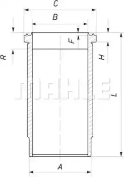 гильза !без колец d127 R6 \Omn Scania DS/DSC11 061 WN 14 00 MAHLE