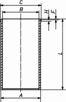 гильза! без колец d130 сухая T R6 \DAF F95 дв.1160/WS 225/259/282/295/242/268/315 213 WT 03 MAHLE