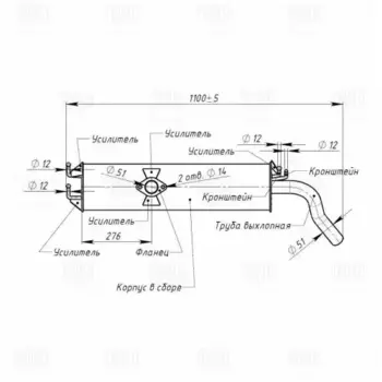 глушитель!\ Chery Tiggo 05> EMM 2703 TRIALLI