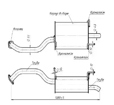 глушитель! основной L1000\ Nissan Primera P12 1.8i 16V 02> EMM 4014 TRIALLI