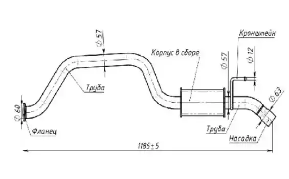 глушитель!\ SsangYong Rexton 2.7d 06> EMM 0362 TRIALLI