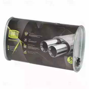 Глушитель универсальный (овальный) 131х221, L=380, d=42, смещ. 62 мм (EMM 3609) TRIALLI